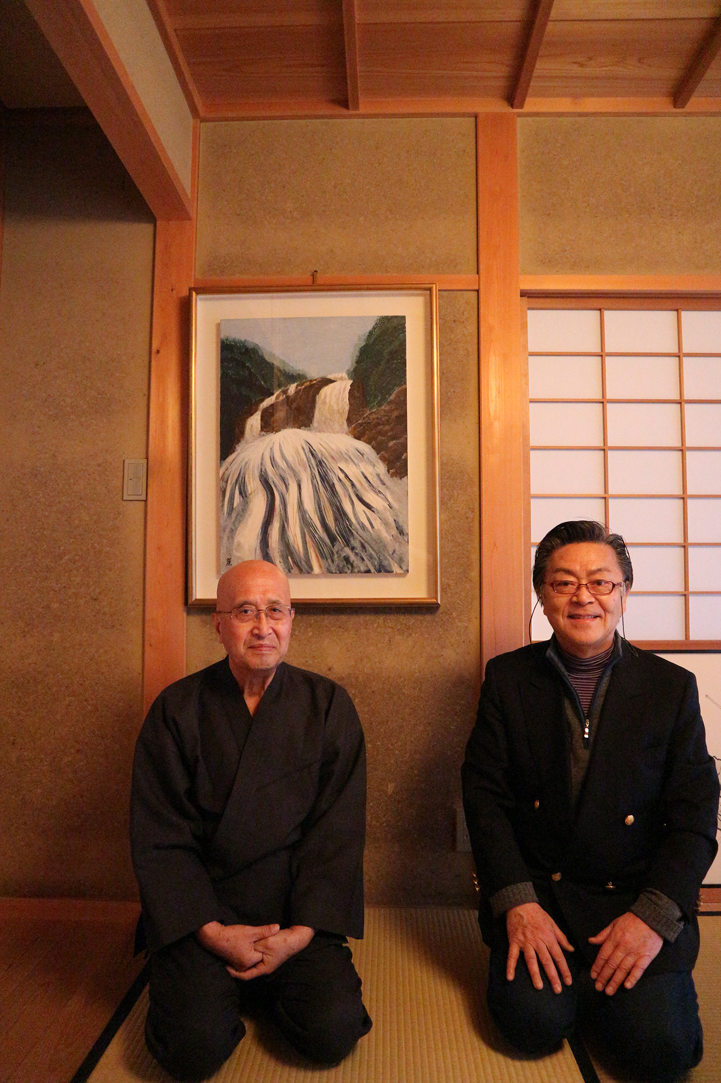 聚光院和尚と作品の前にて