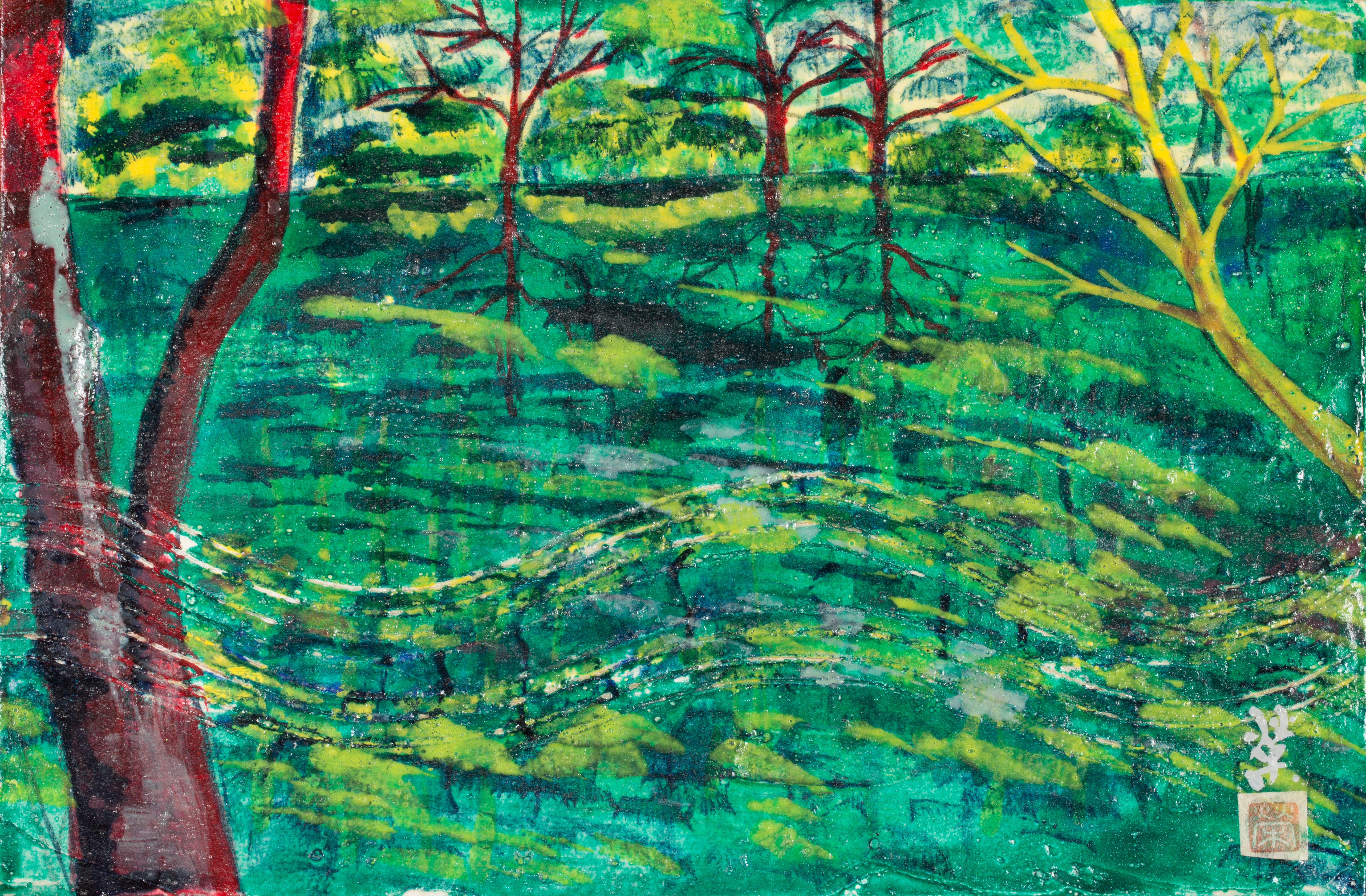 A pond in fresh foliage　＃73